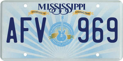 MS license plate AFV969