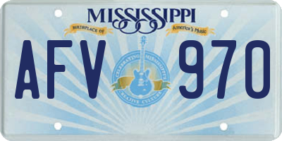 MS license plate AFV970