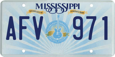 MS license plate AFV971