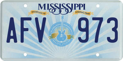 MS license plate AFV973