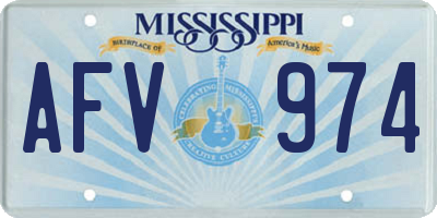 MS license plate AFV974