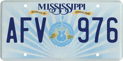 MS license plate AFV976