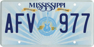 MS license plate AFV977