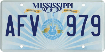 MS license plate AFV979