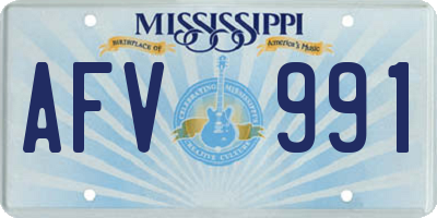 MS license plate AFV991