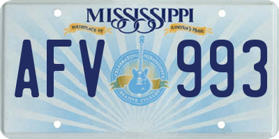 MS license plate AFV993