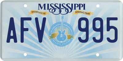 MS license plate AFV995