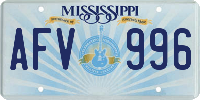 MS license plate AFV996