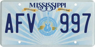 MS license plate AFV997