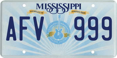 MS license plate AFV999