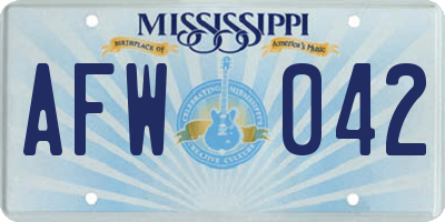 MS license plate AFW042