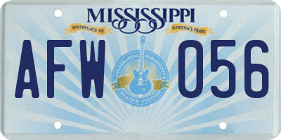MS license plate AFW056