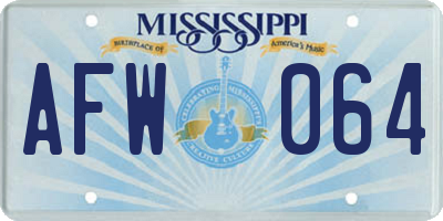 MS license plate AFW064
