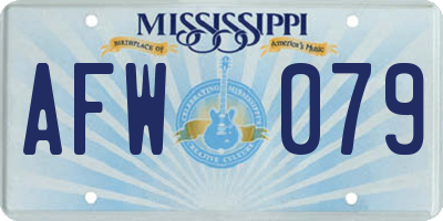 MS license plate AFW079