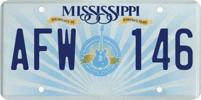 MS license plate AFW146