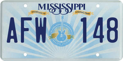 MS license plate AFW148