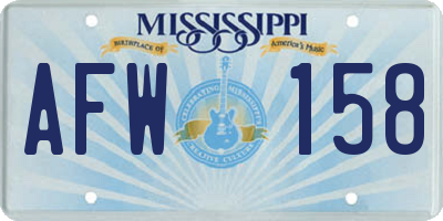 MS license plate AFW158