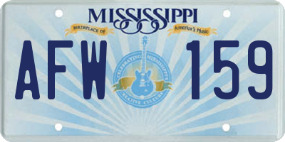 MS license plate AFW159