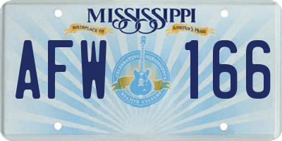 MS license plate AFW166