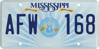 MS license plate AFW168