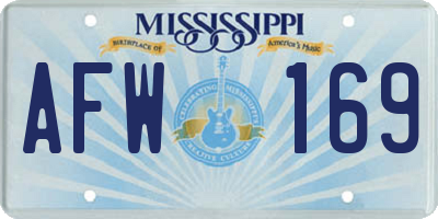 MS license plate AFW169