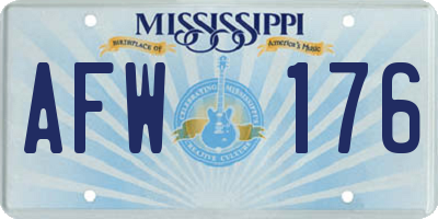 MS license plate AFW176