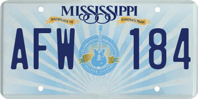 MS license plate AFW184