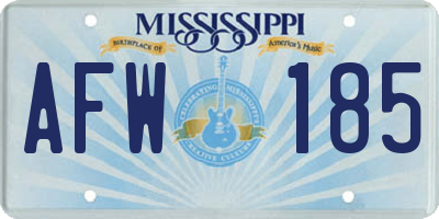 MS license plate AFW185