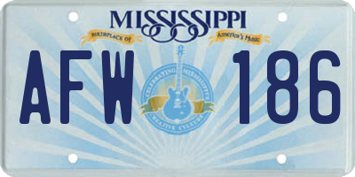 MS license plate AFW186