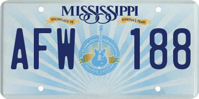 MS license plate AFW188