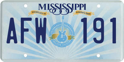 MS license plate AFW191