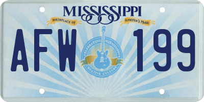 MS license plate AFW199