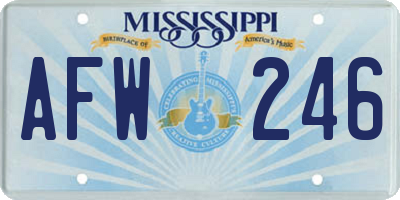 MS license plate AFW246