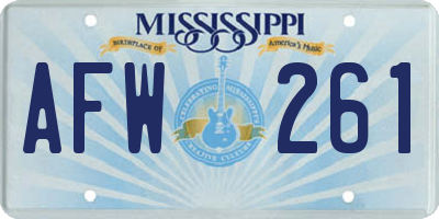 MS license plate AFW261