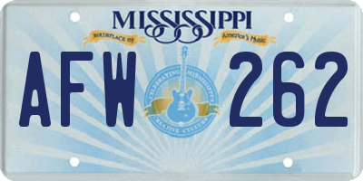 MS license plate AFW262