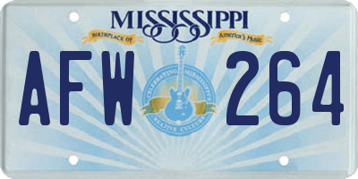 MS license plate AFW264