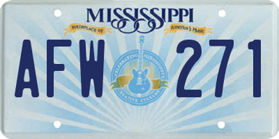 MS license plate AFW271