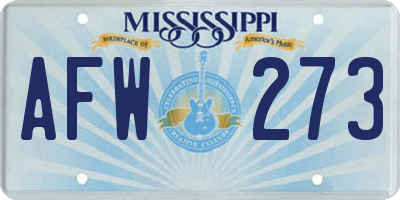 MS license plate AFW273