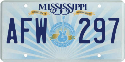 MS license plate AFW297
