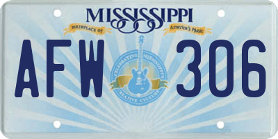 MS license plate AFW306