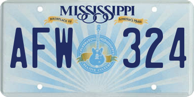 MS license plate AFW324