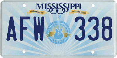 MS license plate AFW338