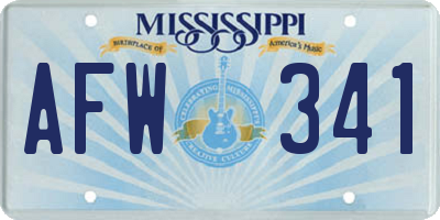 MS license plate AFW341