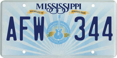 MS license plate AFW344