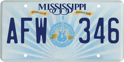MS license plate AFW346