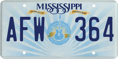 MS license plate AFW364