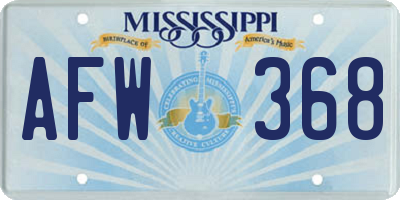MS license plate AFW368
