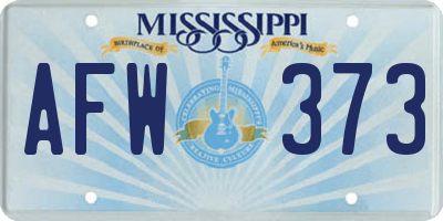 MS license plate AFW373