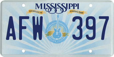 MS license plate AFW397
