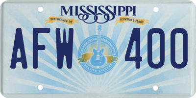MS license plate AFW400